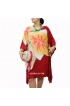 Bali Summer Clothes Poncho Top Dress Maroon Handpainting Flower Casual Fashion